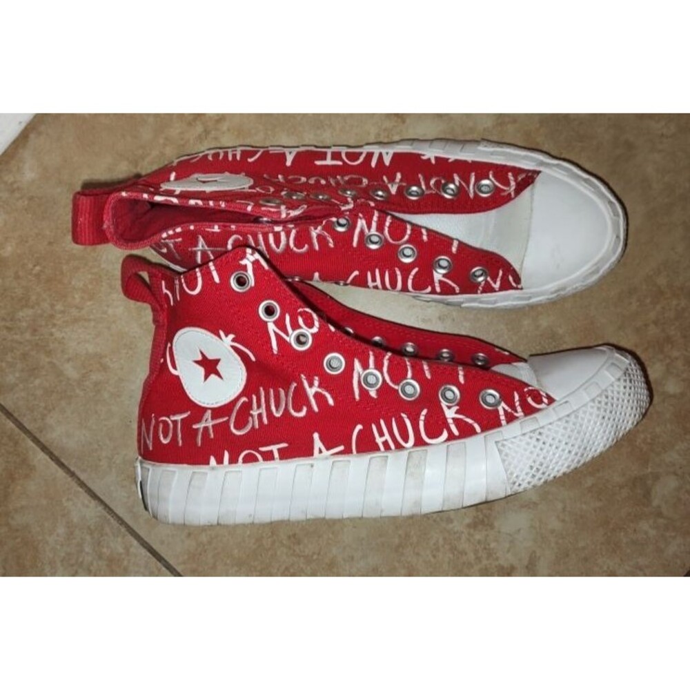 Men's Converse UNT1TL3D High Top Not A Chuck Red White Sneakers Size 7